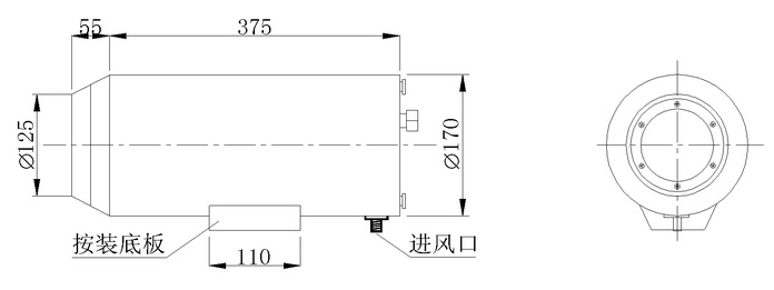 風(fēng)冷攝像機(jī)防護(hù)罩尺寸圖